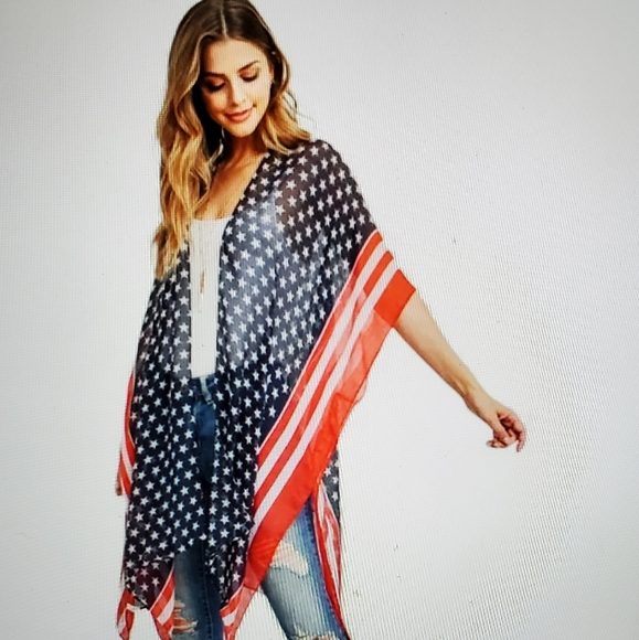 DIVAS LiMiTED Tops - USA  STARS AND STRIPES KIMONO